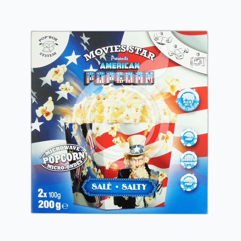 MOVIES STAR SALTED POPCORN GF 2*100G