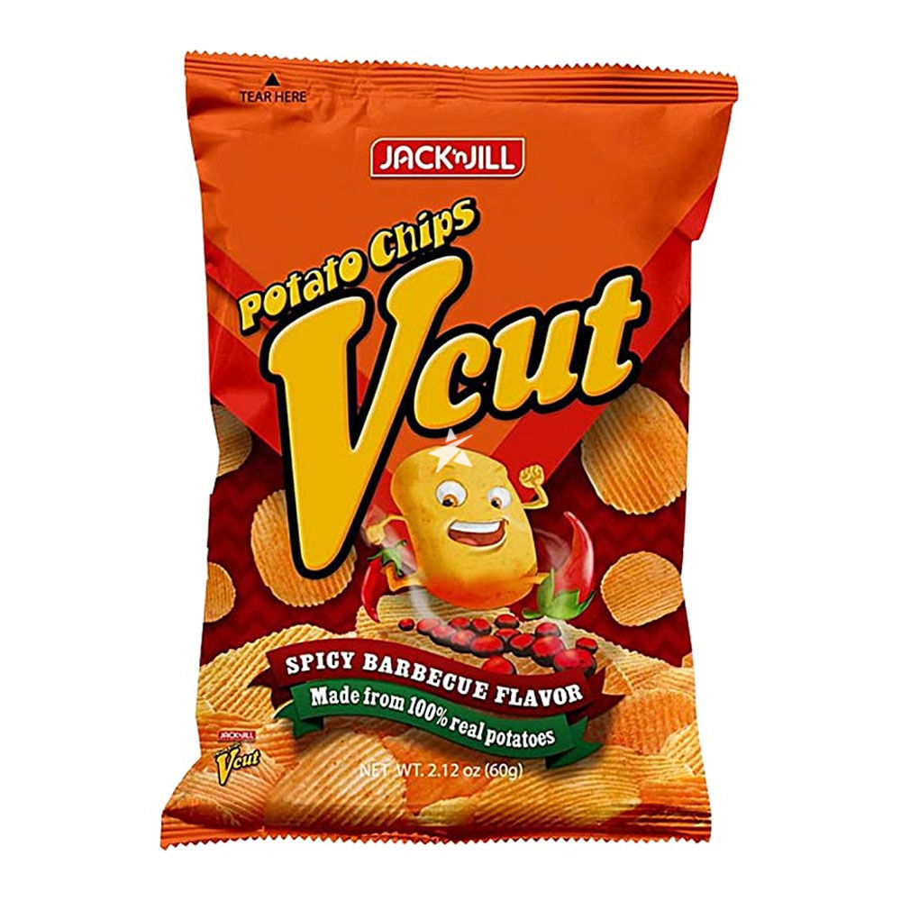 J&J VCUT POTATO CHIPS SPICY BBQ RED 60G