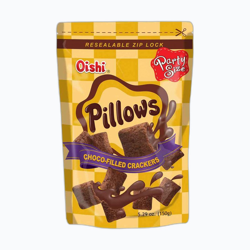 OISHI PILLOWS CHOCO-FILLED CRACKERS 150G